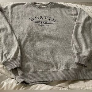 ESY Surf Co Sweatshirt Size XL Grey Pullover Cotton Blend Women’s Crew Neck